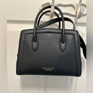 Kate Spade Knott Mini Pebbled Leather Satchel Crossbody In Black: Boutique